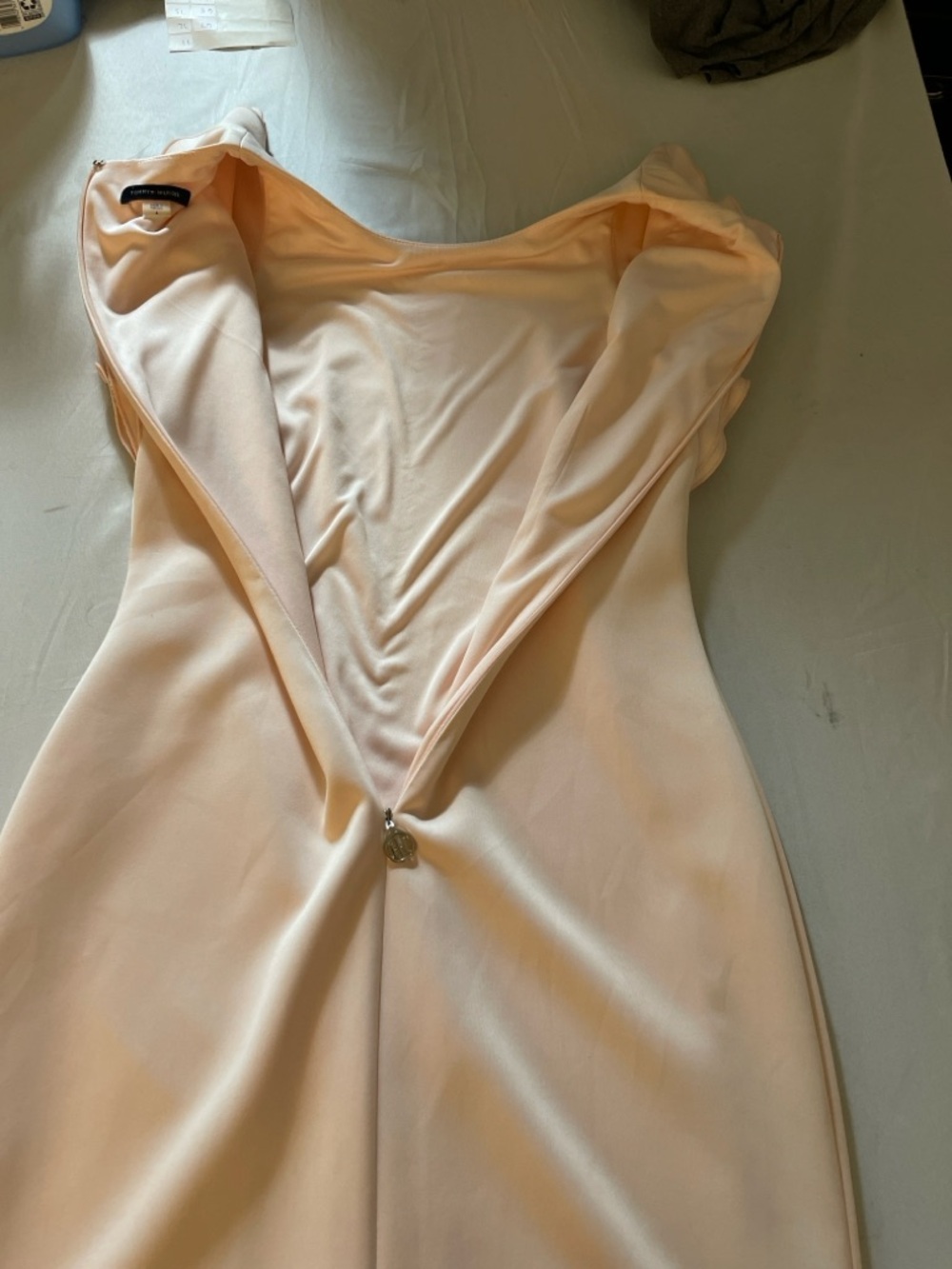 Tommy Hilfiger Blush Pink Flutter Sleeve Sheath Dress Elegant Minimal Size 4 - Picture 7 of 10